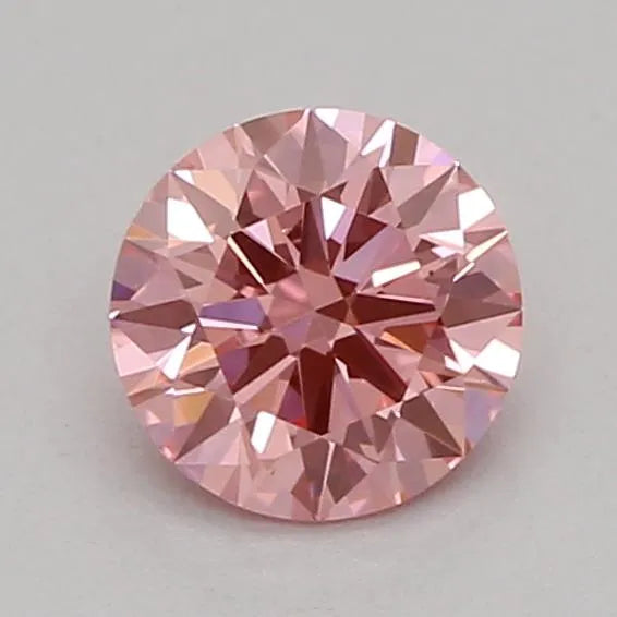 0.30ct Round Lab Grown Diamond (Colour Fancy Vivid Pink, Clarity VS1, Cut ID, IGI Certified)
