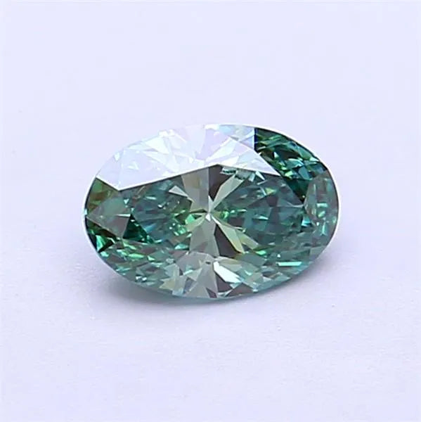 0.52ct Oval Lab Grown Diamond (Colour Fancy Vivid Green, Clarity VS2, IGI Certified)