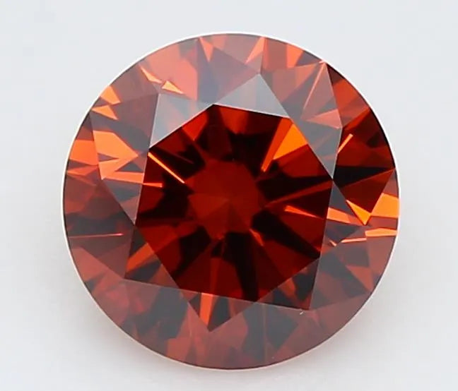 0.77ct Round Lab Grown Diamond (Colour Fancy Deep Orange, Clarity VVS2, Cut ID, IGI Certified)