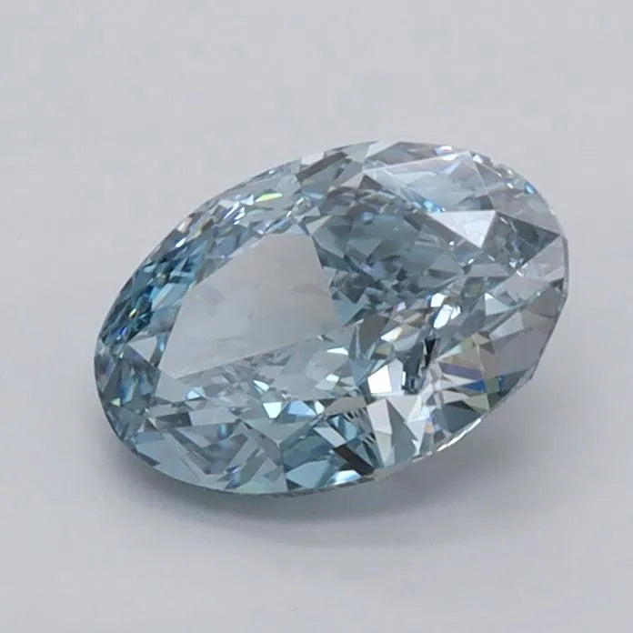 1.05ct Oval Lab Grown Diamond (Colour Fancy Vivid Blue, Clarity VS1, IGI Certified)