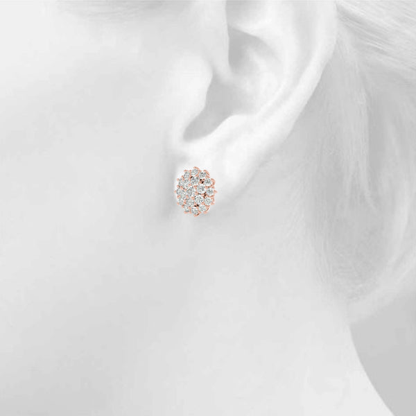 Cluster Earrings in Stunning Round Setting