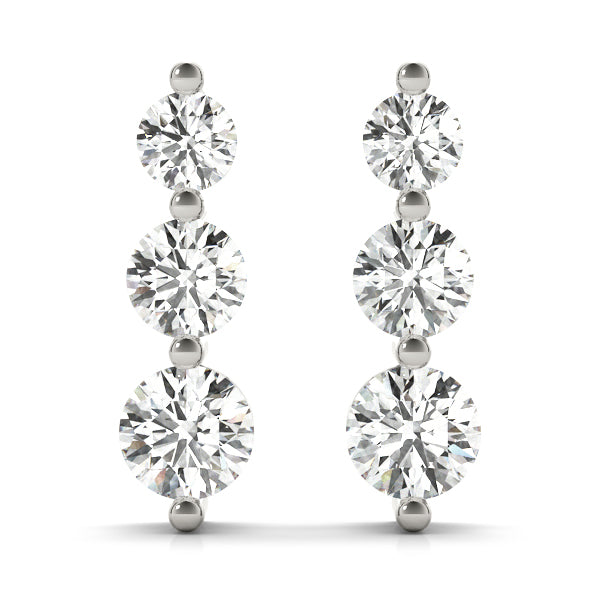 Stunning 3 Stone Drop Earrings