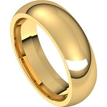 GOLD MENS WEDDING RING HALF ROUND