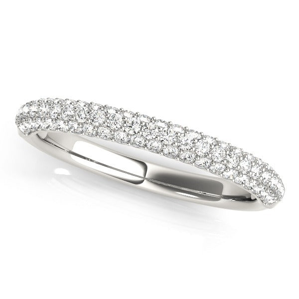Pave Multi Row Matching Wedding Ring
