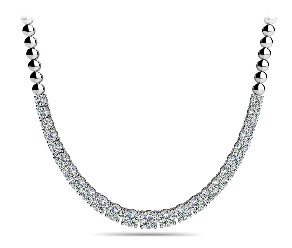 Diamond Graduated Necklace | Shimmering Gold Necklace
