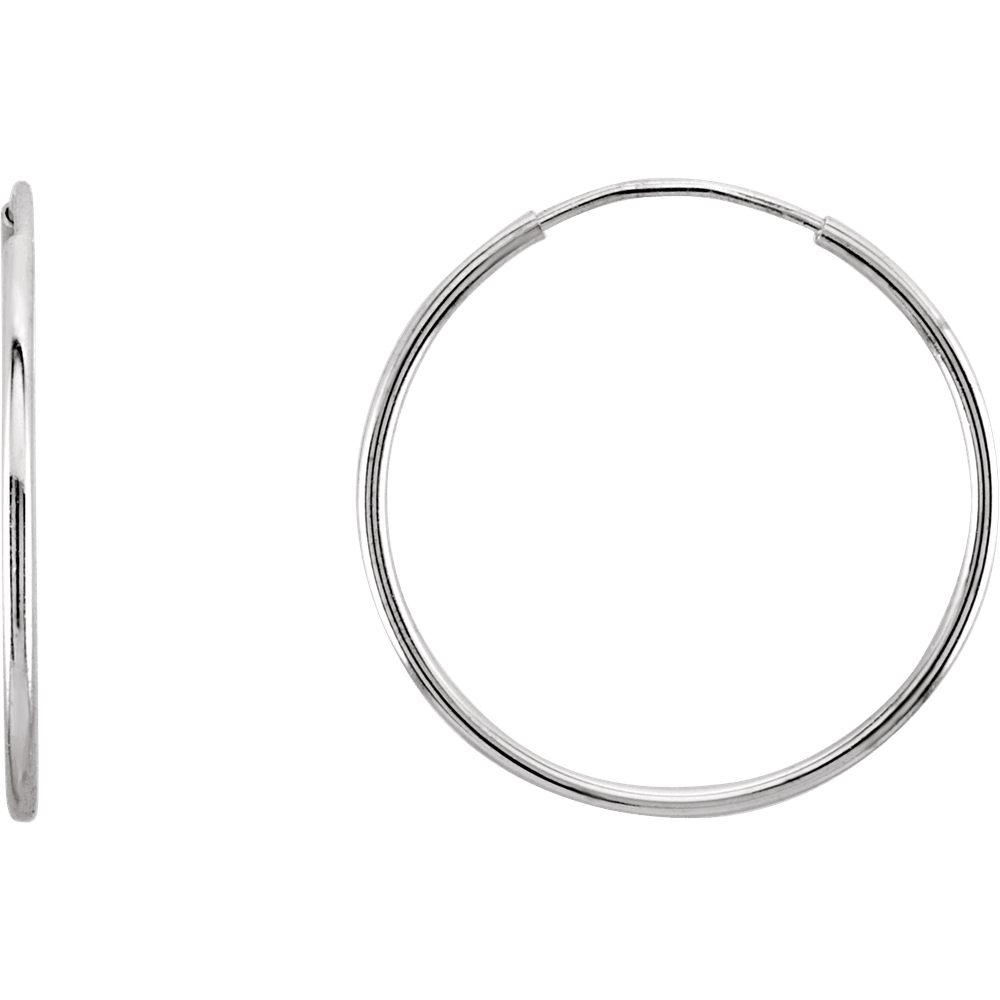 Silver hoop earrings on a white background