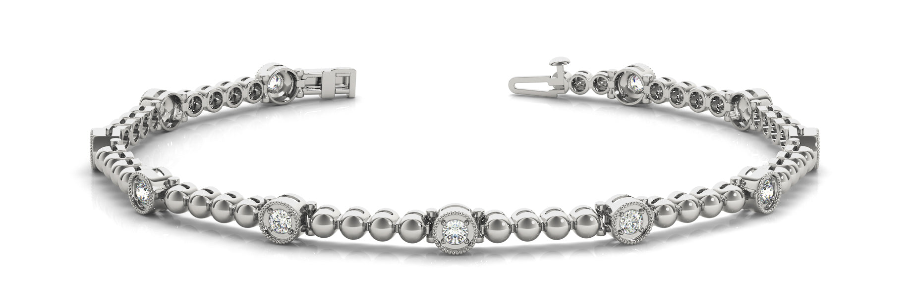 Linked Round Set Diamond Bracelet