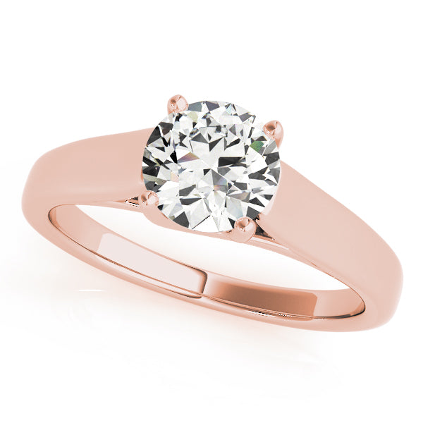 Solitaire Engagement Ring - Gold Wide Band