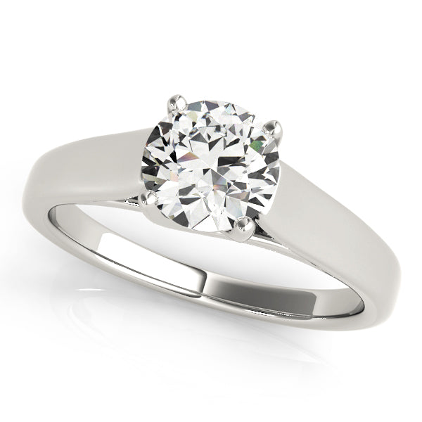 Solitaire Engagement Ring - Gold Wide Band