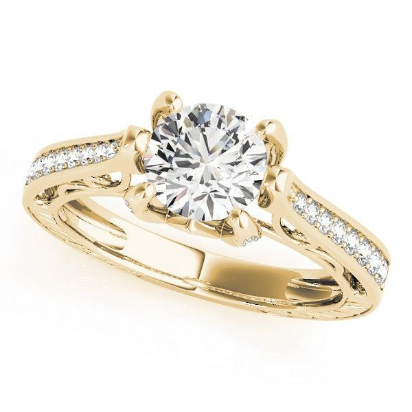 Antique Style Solitaire with Channel set band and head
