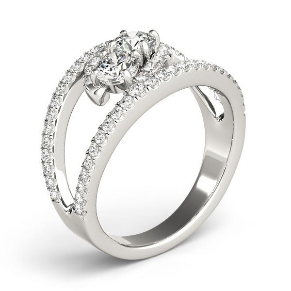 Claw Set Split Band Two Stone Ring