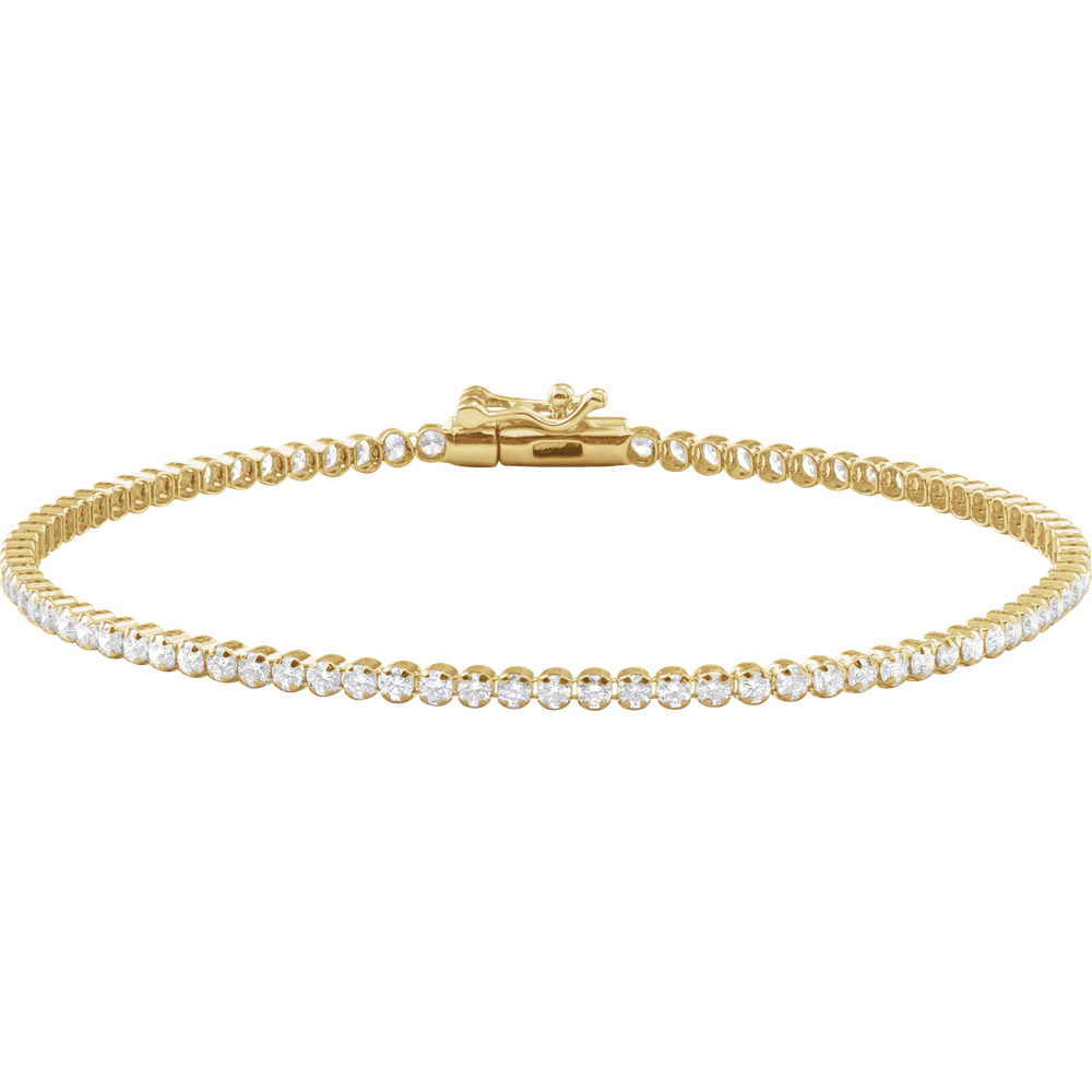Yellow gold and diamond tennis bracelet