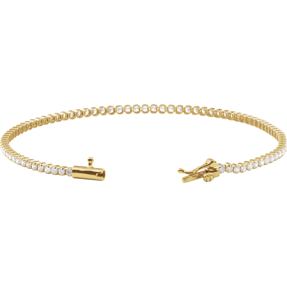 Yellow gold and diamond tennis bracelet